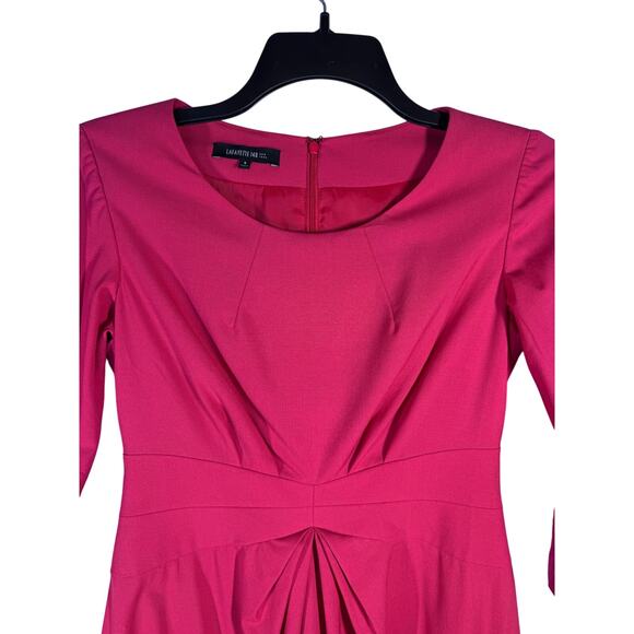 Lafayette 148 Pleated Stretch Wool Knee Length Sheath Dress Women's 4 Career - Picture 2 of 15